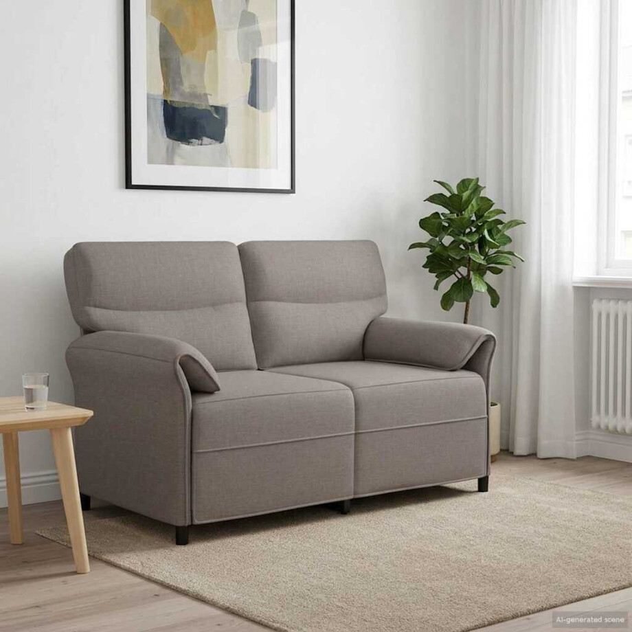 vidaXL Bank 100% polyester metalen frame MDF, Multiplex afbeelding 1