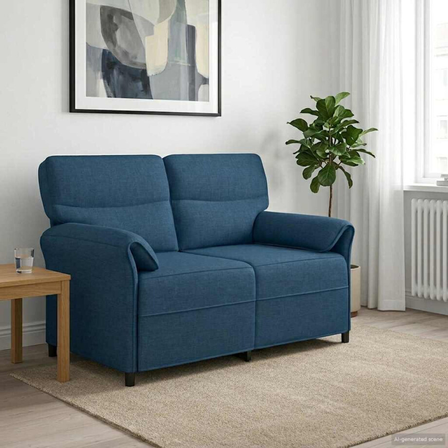vidaXL Bank 100% polyester metalen frame MDF, Multiplex afbeelding 1