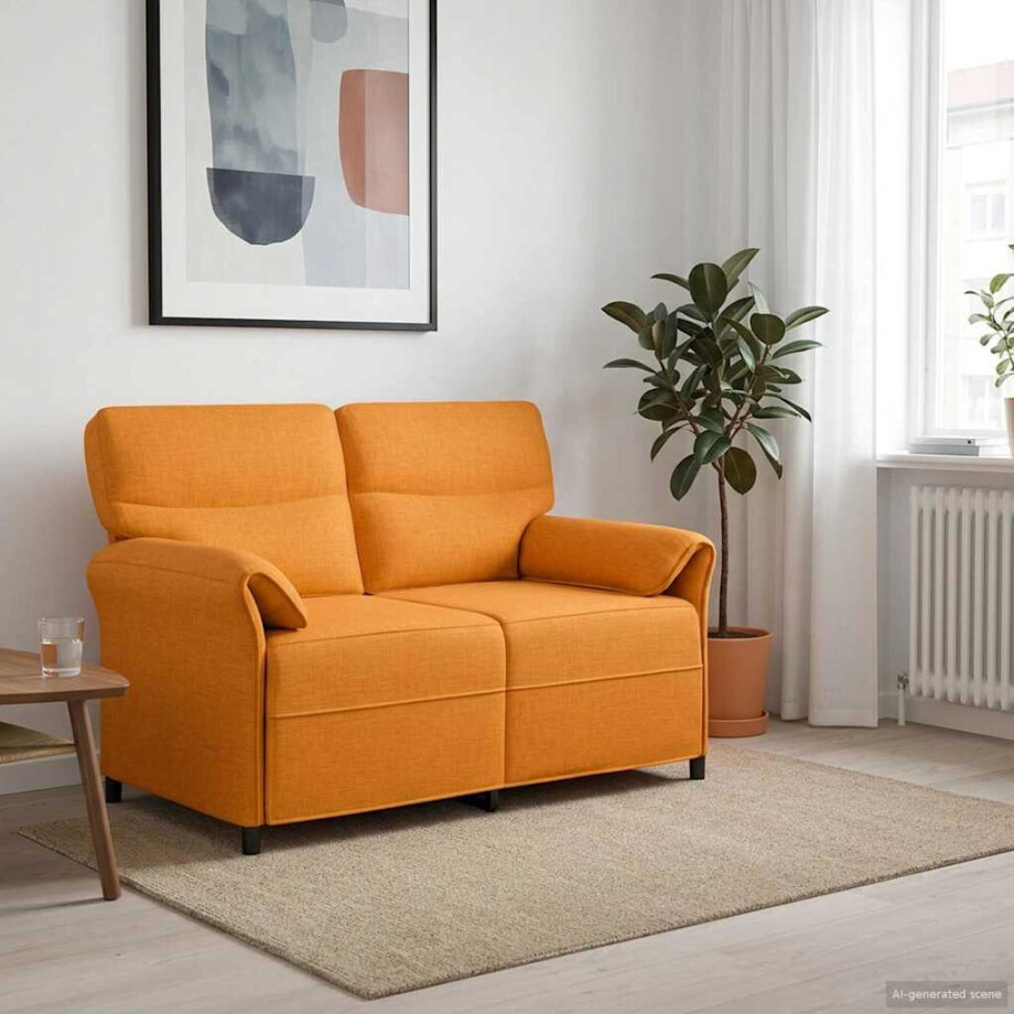 vidaXL Bank 100% polyester metalen frame MDF, Multiplex afbeelding 1