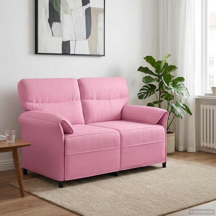 vidaXL Bank 100% polyester metalen frame MDF, Multiplex afbeelding 1