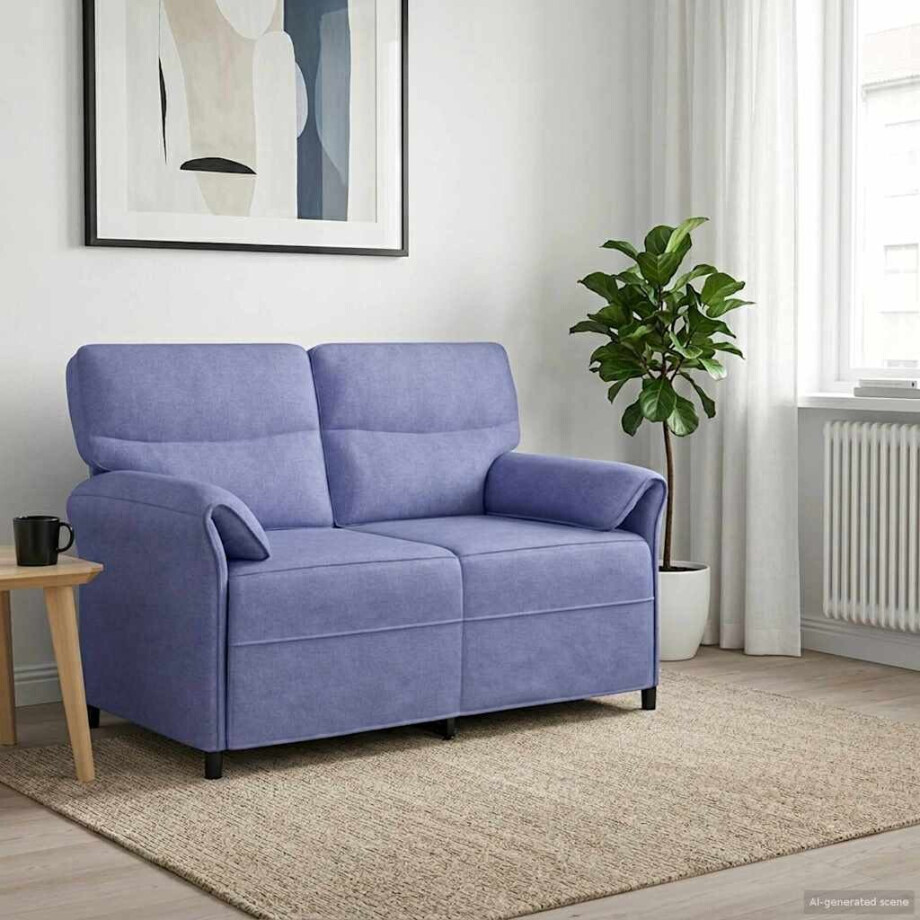 vidaXL Bank 100% polyester metalen frame MDF, Multiplex afbeelding 1