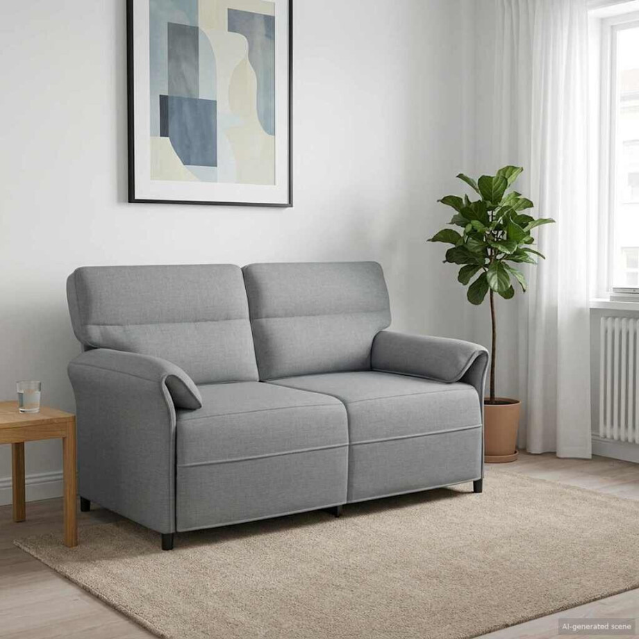 vidaXL Bank 100% polyester metalen frame MDF, Multiplex afbeelding 1
