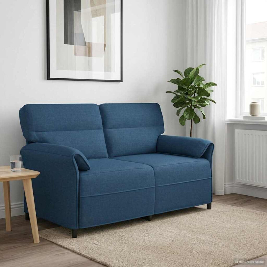 vidaXL Bank 100% polyester metalen frame MDF, Multiplex afbeelding 1