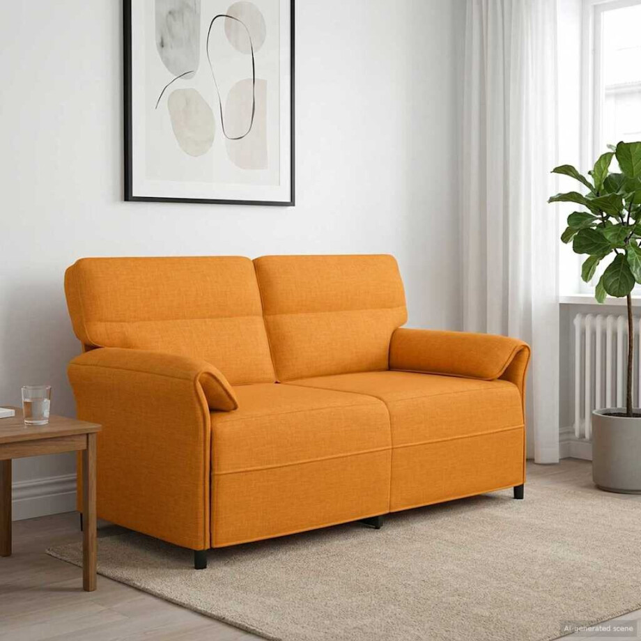 vidaXL Bank 100% polyester metalen frame MDF, Multiplex afbeelding 1
