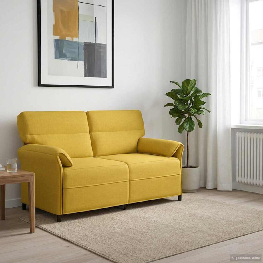 vidaXL Bank 100% polyester metalen frame MDF, Multiplex afbeelding 1