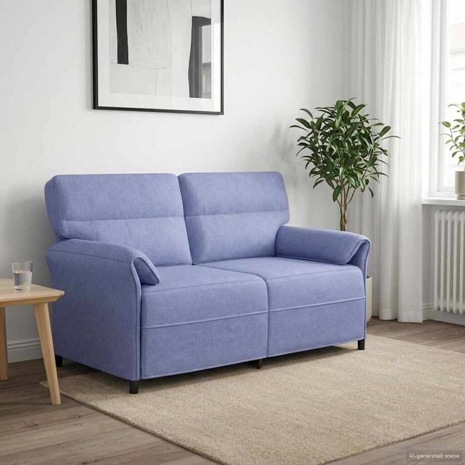vidaXL Bank 100% polyester metalen frame MDF, Multiplex afbeelding 1