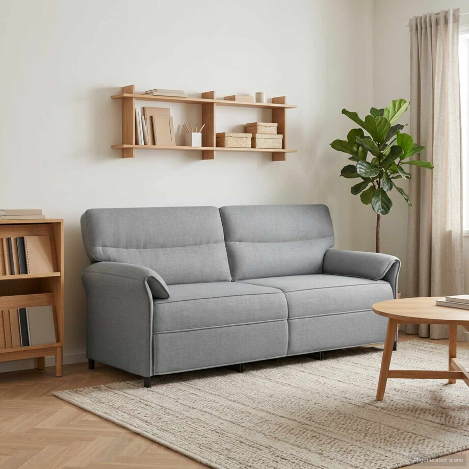 vidaXL Bank 100% polyester metalen frame MDF, Multiplex afbeelding 1