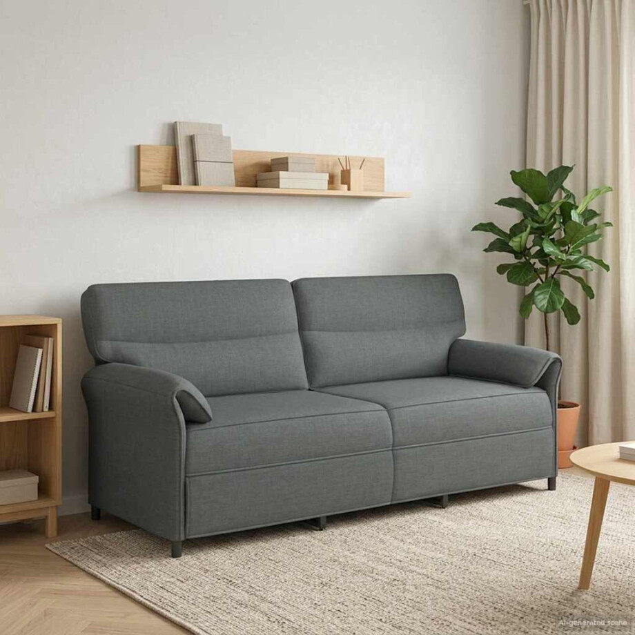 vidaXL Bank 100% polyester metalen frame MDF, Multiplex afbeelding 1