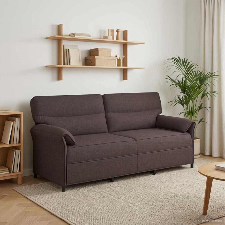vidaXL Bank 100% polyester metalen frame MDF, Multiplex afbeelding 1