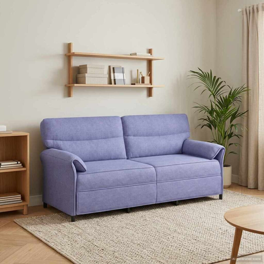 vidaXL Bank 100% polyester metalen frame MDF, Multiplex afbeelding 1