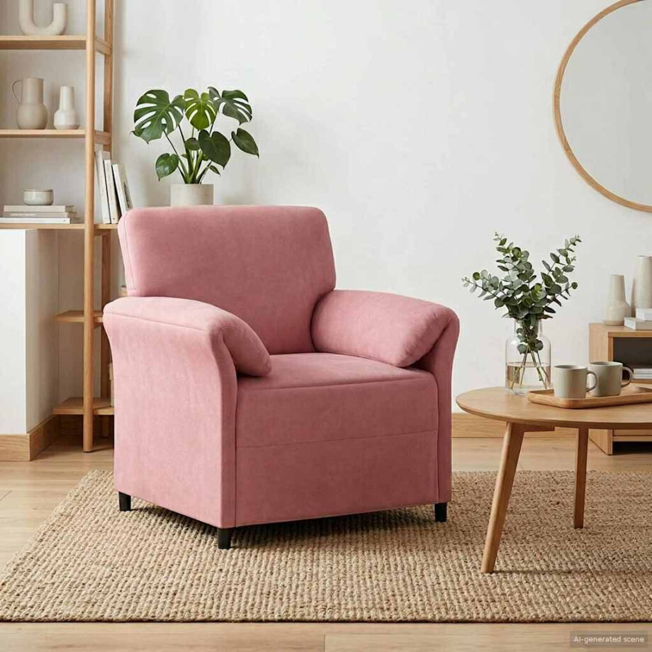 vidaXL 1-Zits Bank Roze 88 x 83 x 95 cm Fluweel vidaXL 1-Zits Bank Roze 88 x 83 x 95 cm Fluweel afbeelding 1