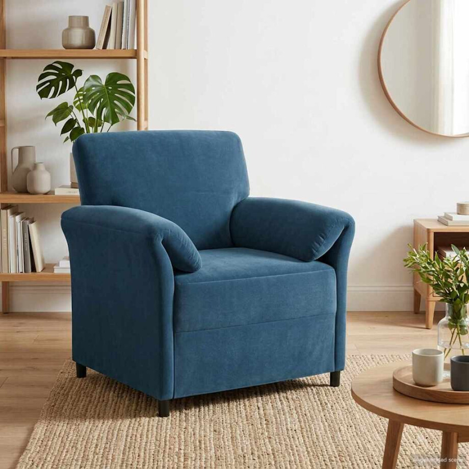 vidaXL 1-Zits Bank Blauw 88 x 83 x 95 cm Fluweel vidaXL 1-Zits Bank Blauw 88 x 83 x 95 cm Fluweel afbeelding 1