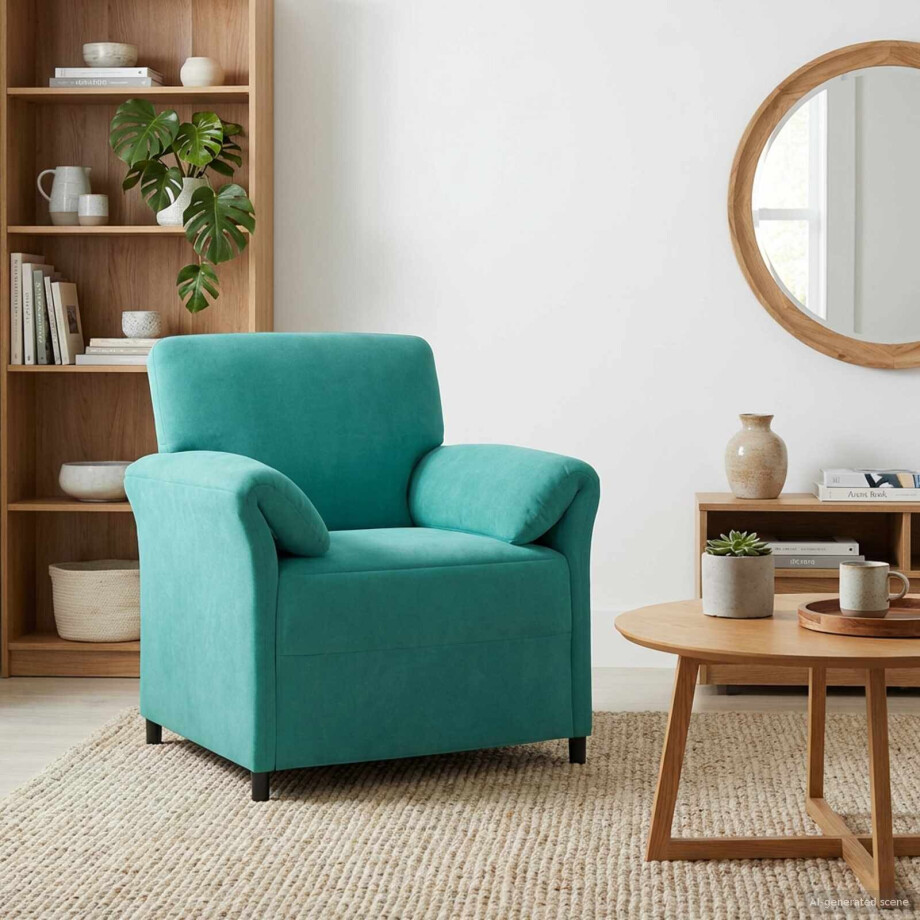 vidaXL 1-Zits Bank Turquoise 88 x 83 x 95 cm Fluweel vidaXL 1-Zits Bank Turquoise 88 x 83 x 95 cm Fluweel afbeelding 1