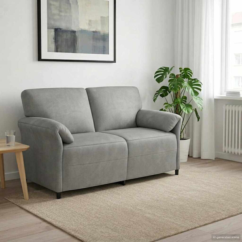 vidaXL 2-Zits Sofa Lichtgrijs 158 x 83 x 95 cm Fluweel afbeelding 1