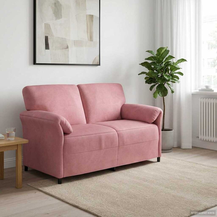 vidaXL 2-Zits Sofa Roze 158 x 83 x 95 cm Fluweel vidaXL 2-Zits Sofa Roze 158 x 83 x 95 cm Fluweel afbeelding 1