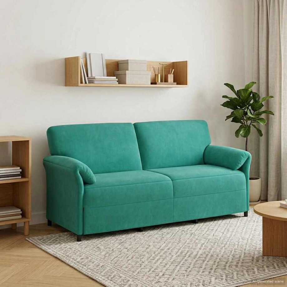 vidaXL 3-Zits Bank Turquoise 198 x 83 x 95 cm Fluweel vidaXL 3-Zits Bank Turquoise 198 x 83 x 95 cm Fluweel afbeelding 1
