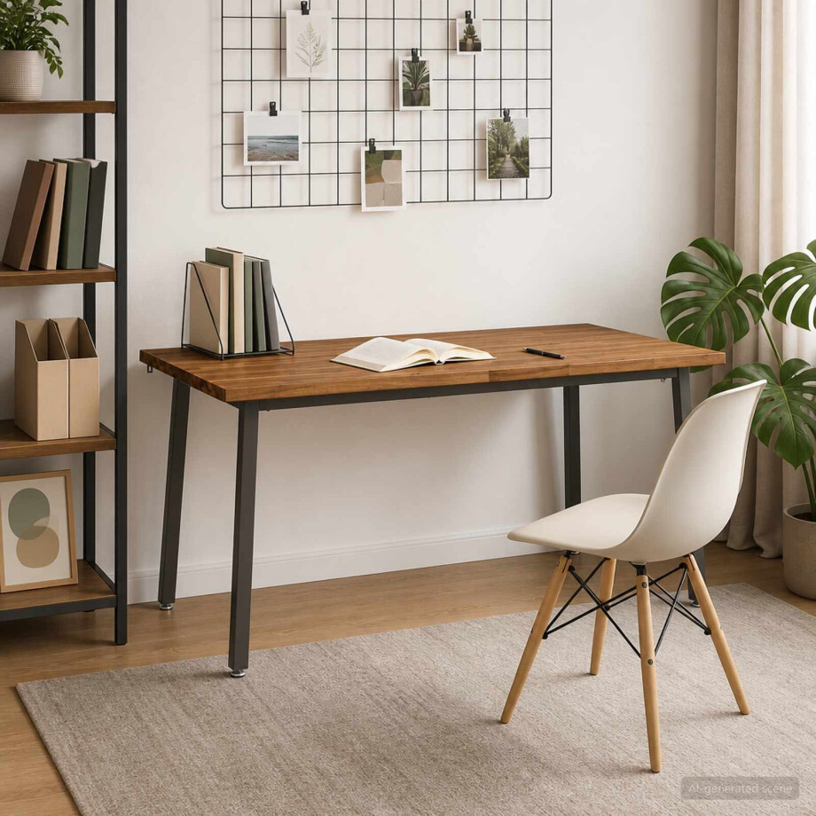 vidaXL Live Edge Eettafel 160 x 90 x 75 cm Massief Acaciahout Naturel afbeelding 1