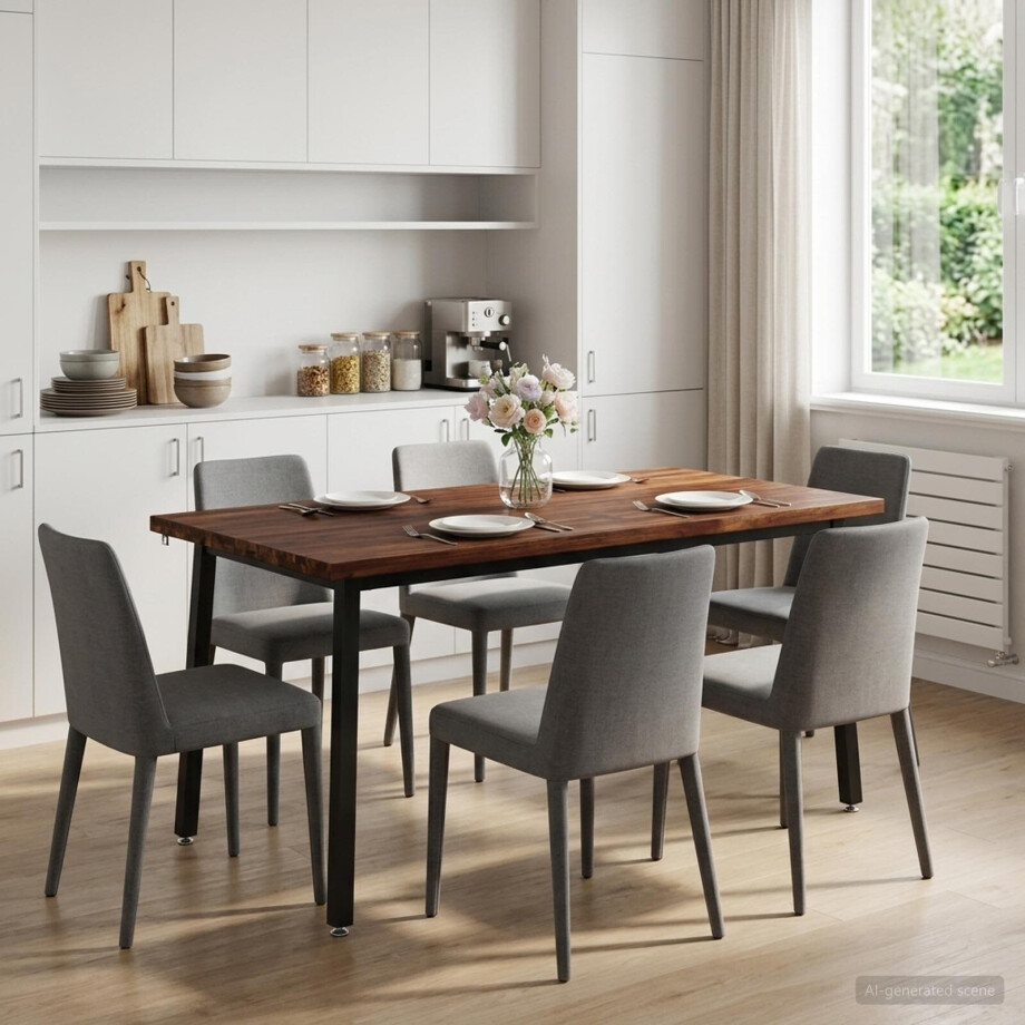 vidaXL Vierkante Eettafel 160 x 80 x 75 cm Massief Acaciahout vidaXL Vierkante Eettafel 160 x 80 x 75 cm Massief Acaciahout afbeelding 1