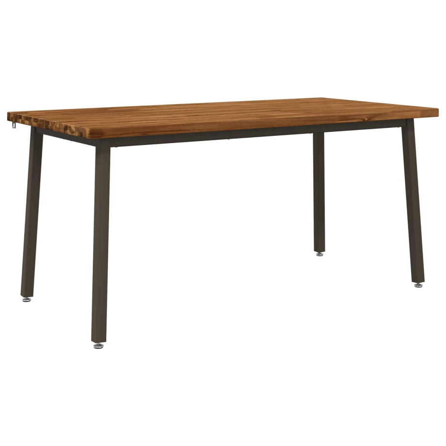 vidaXL Vierkante Eettafel 160 x 80 x 75 cm Massief Acaciahout Naturel afbeelding 1
