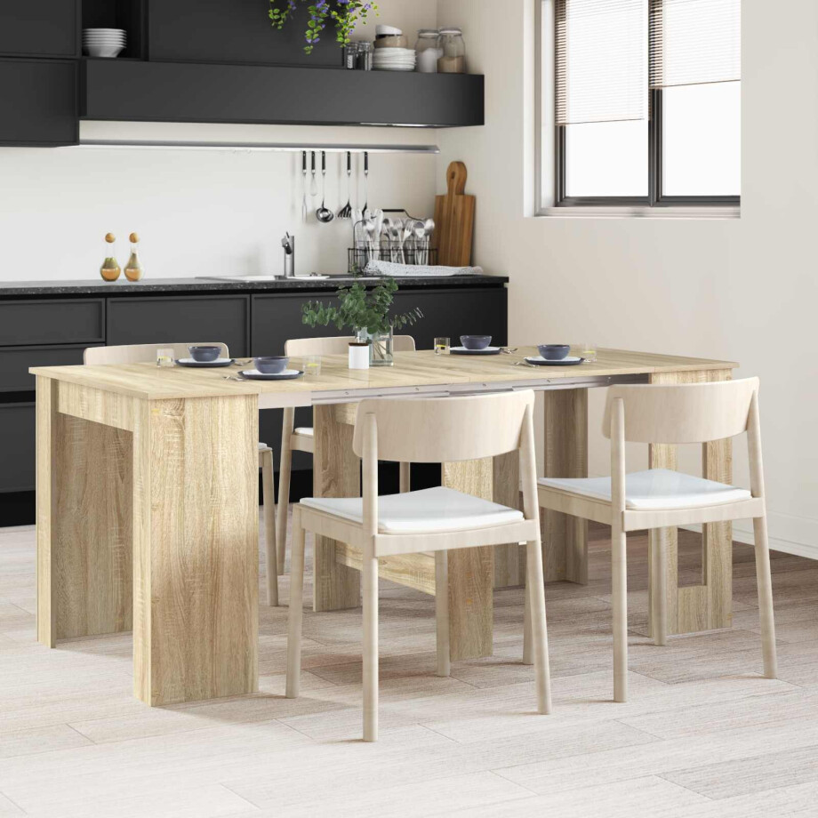 vidaXL Eettafel 180 x 85 x 75 cm Bewerkt hout Sonoma Eiken Rechthoekig afbeelding 1
