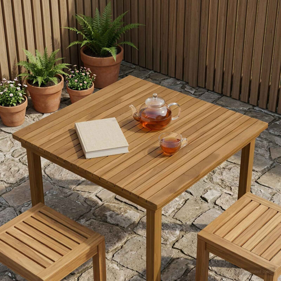 vidaXL Tafelblad 80 x 80 x 3,5 cm Vierkant Massief Teakhout Naturel vidaXL Tafelblad 80 x 80 x 3,5 cm Vierkant Massief Teakhout Naturel afbeelding 1