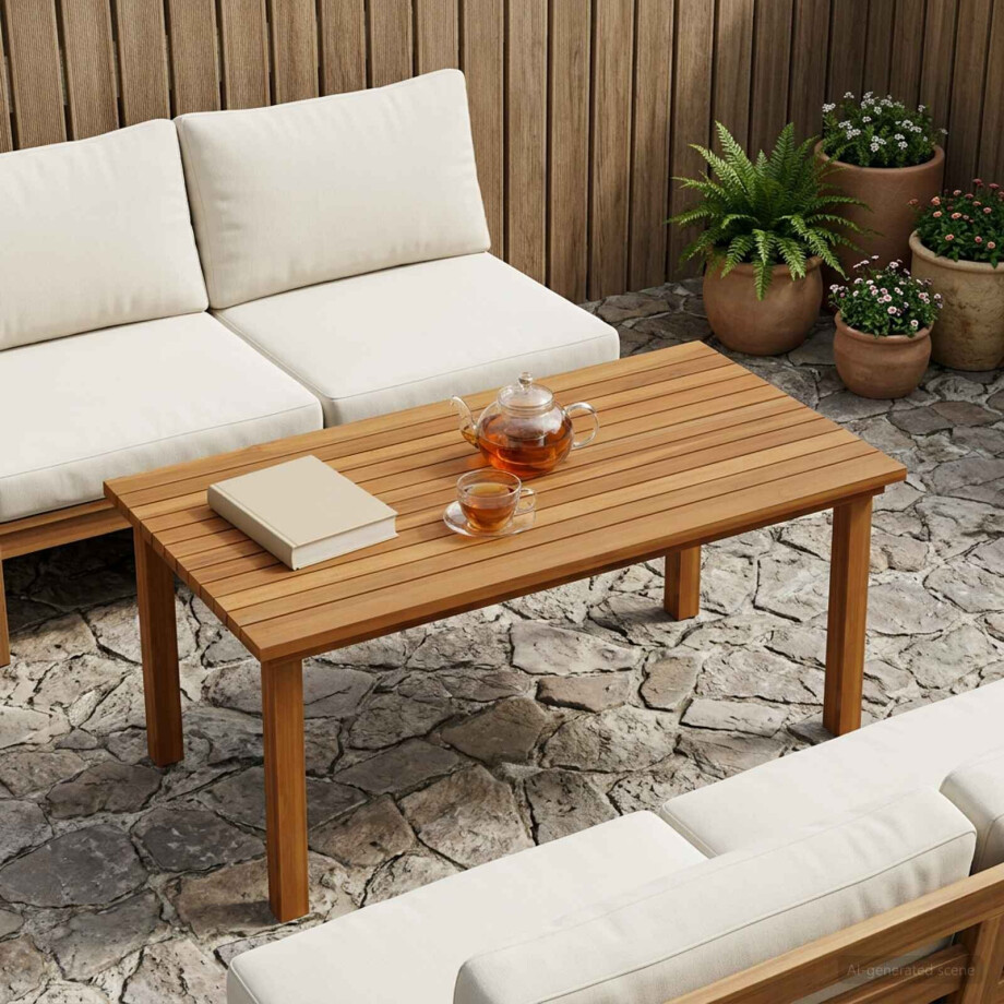 vidaXL Tafelblad 90 x 45 x 3,5 cm Rechthoekig Massief Teakhout Naturel afbeelding 1