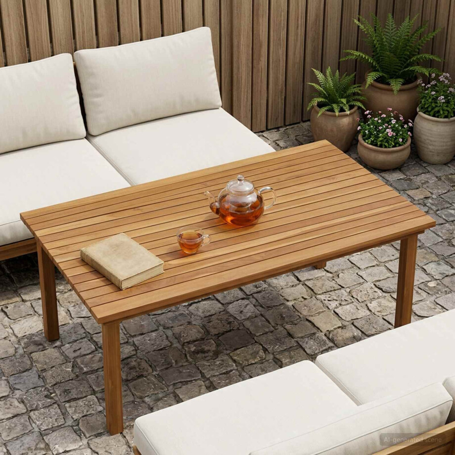 vidaXL Tafelblad 110 x 55 x 3,5 cm Rechthoekig Massief Teakhout afbeelding 1