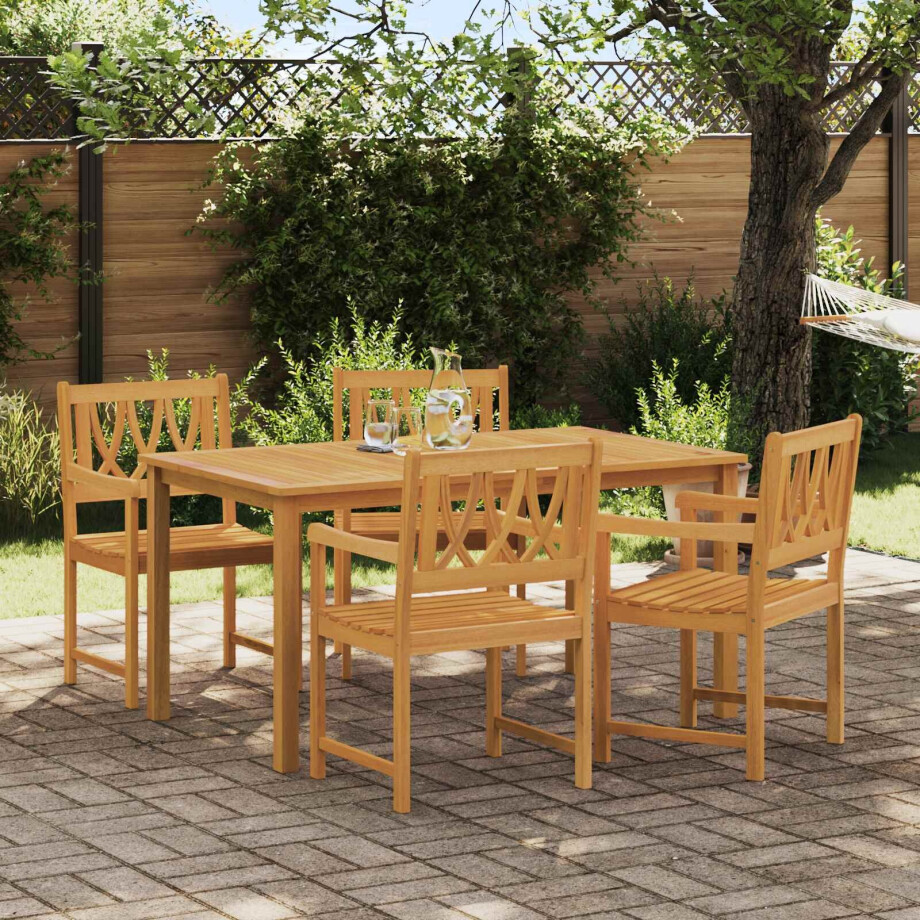 vidaXL Tuinbank 4 pcs Naturel 56 x 55,5 x 90 cm Massief Acaciahout afbeelding 1
