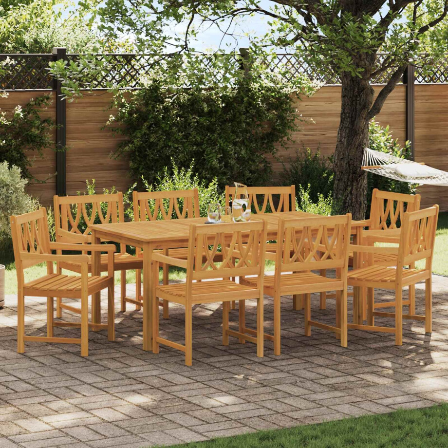 vidaXL Tuinbank 8 pcs Naturel 56 x 55,5 x 90 cm Massief Acaciahout afbeelding 1