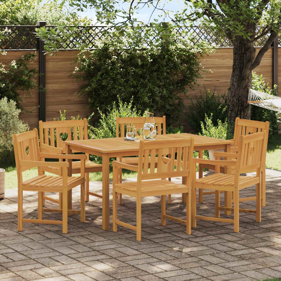 vidaXL Tuinbank 6 pcs Naturel 56 x 55,5 x 90 cm Massief Acaciahout afbeelding 1