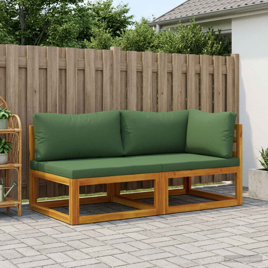 vidaXL 2 st Modulaire bankset met kussens vidaXL 2 st Modulaire bankset met kussens afbeelding 1