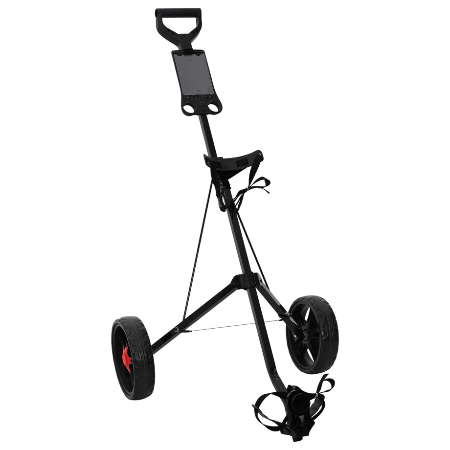 vidaXL Golf trolley Zwart 66 x 65 x 112 cm IJzer vidaXL Golf trolley Zwart 66 x 65 x 112 cm IJzer afbeelding 1