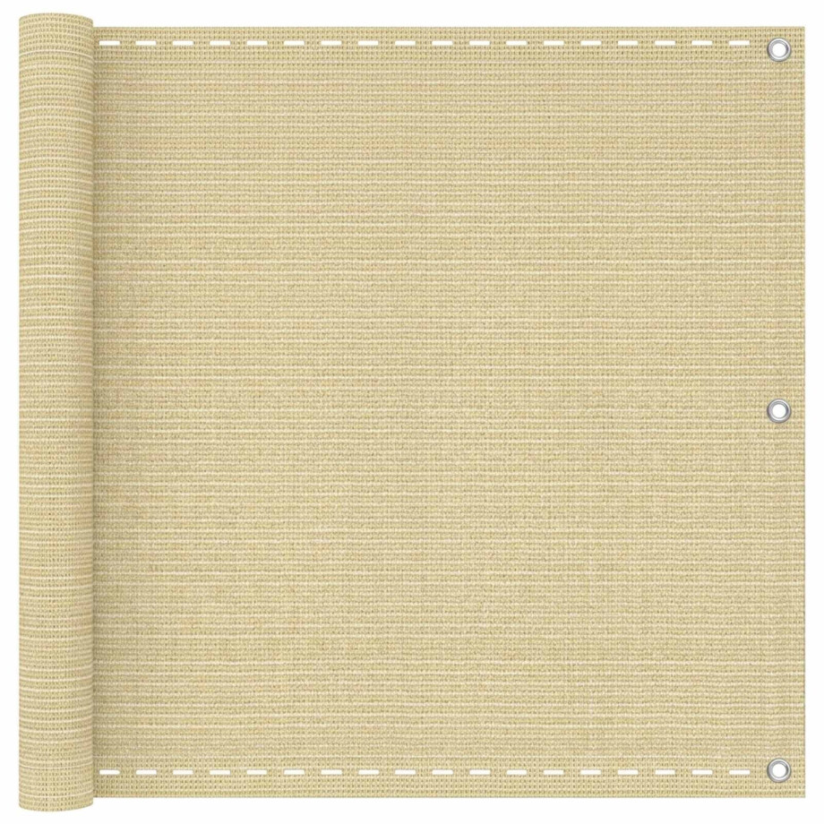 vidaXL Balkon Scherm Beige 90 x 1000 cm HDPE en Aluminium vidaXL Balkon Scherm Beige 90 x 1000 cm HDPE en Aluminium afbeelding 1