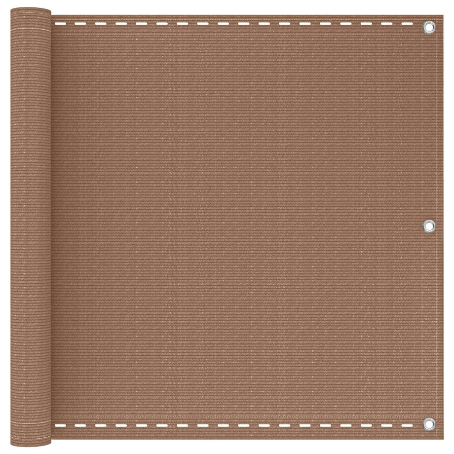 vidaXL Balkon Scherm Taupe 120 x 700 cm HDPE en Aluminium afbeelding 1