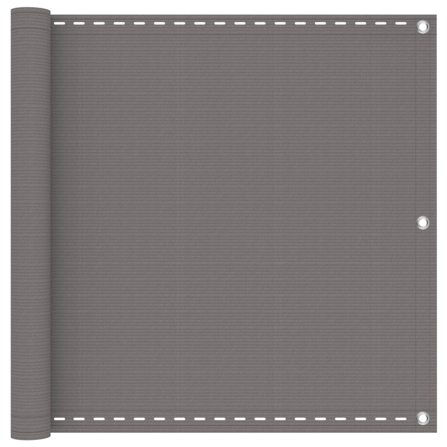 vidaXL Balkon Scherm Lichtgrijs 90 x 400 cm HDPE en Aluminium afbeelding 1