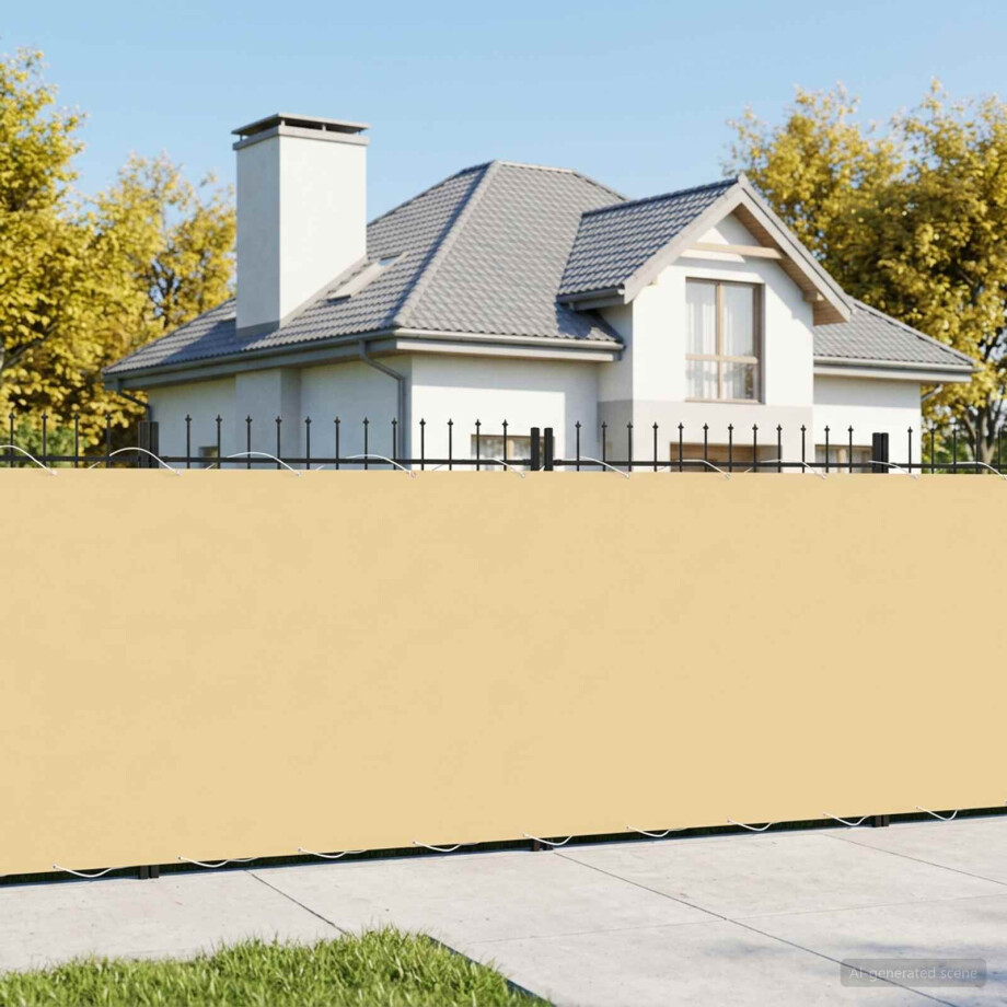 vidaXL Balkon Privacy Scherm 200 x 300 cm Stof met PU-coating Zand afbeelding 1