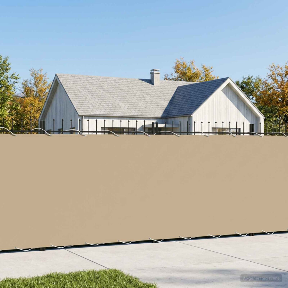 vidaXL Balkon Privacy Scherm 200 x 300 cm Stof met PU-coating Beige afbeelding 1