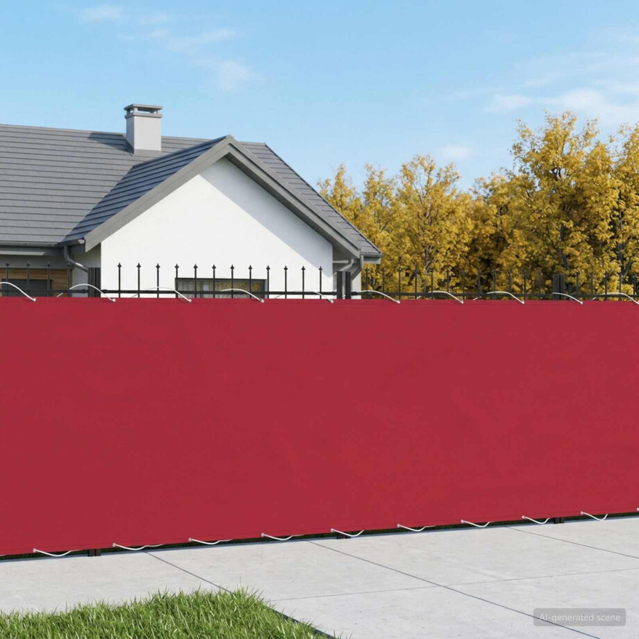 vidaXL Balkon Privacy Scherm 200 x 300 cm Stof met PU-coating Rood afbeelding 1