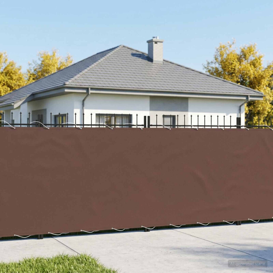 vidaXL Balkon Privacy Scherm 150 x 300 cm Stof met PU-coating Bruin afbeelding 1