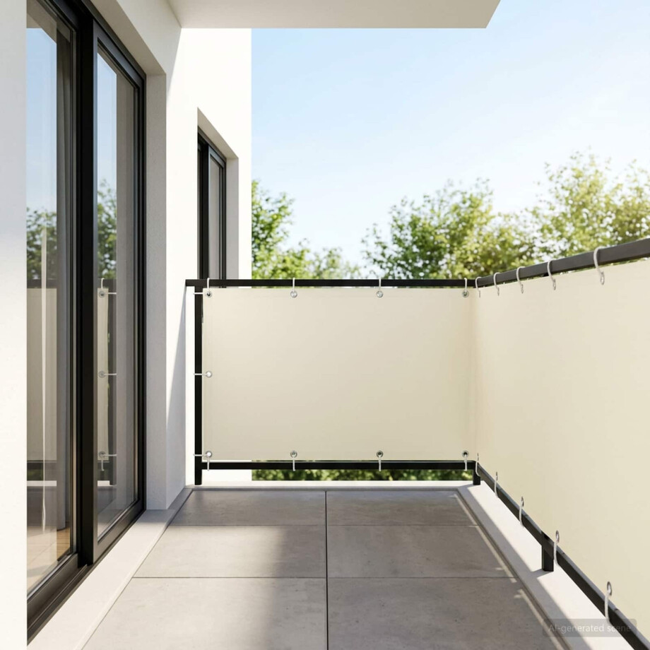 vidaXL Balkon Privacy Scherm 1,2 x 25 m Stof met PU-coating afbeelding 1