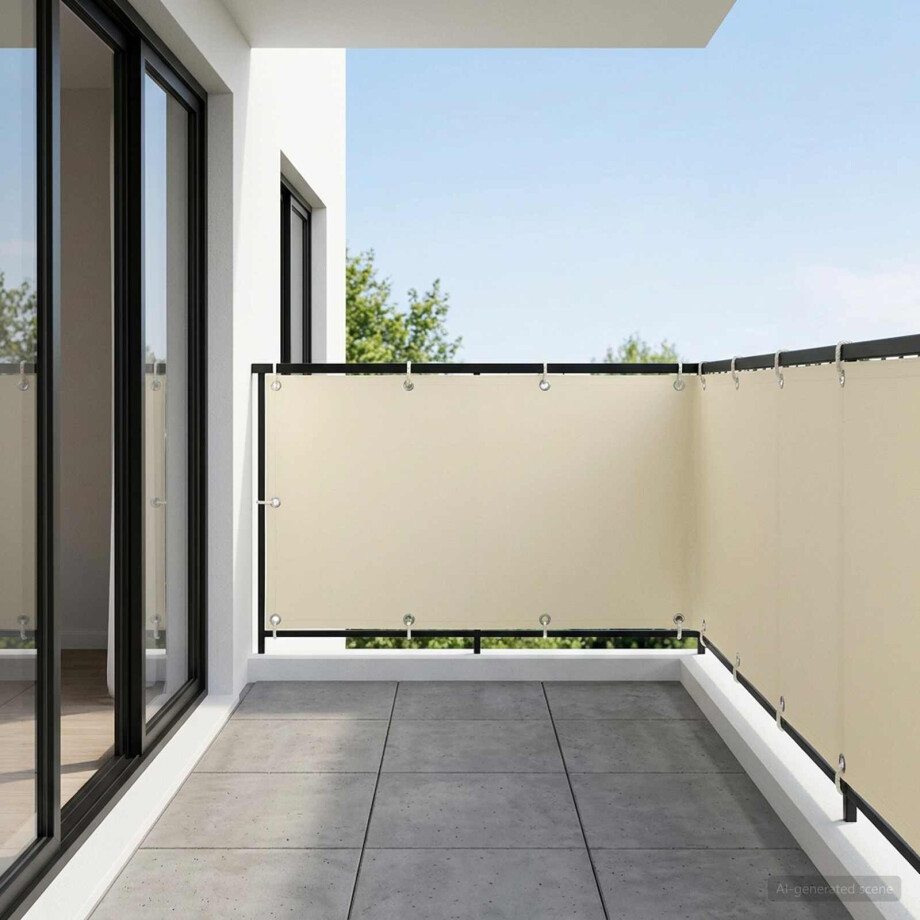 vidaXL Balkon Privacy Scherm 1,5 x 15 m Stof met PU-coating afbeelding 1