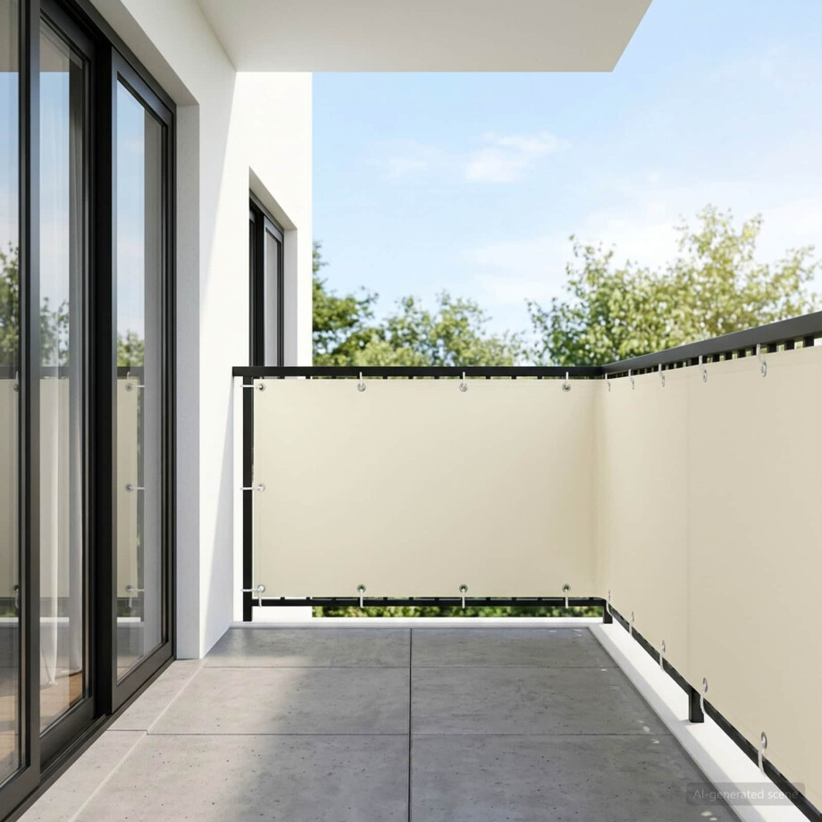 vidaXL Balkon Privacy Scherm 1,5 x 25 m Stof met PU-coating afbeelding 1