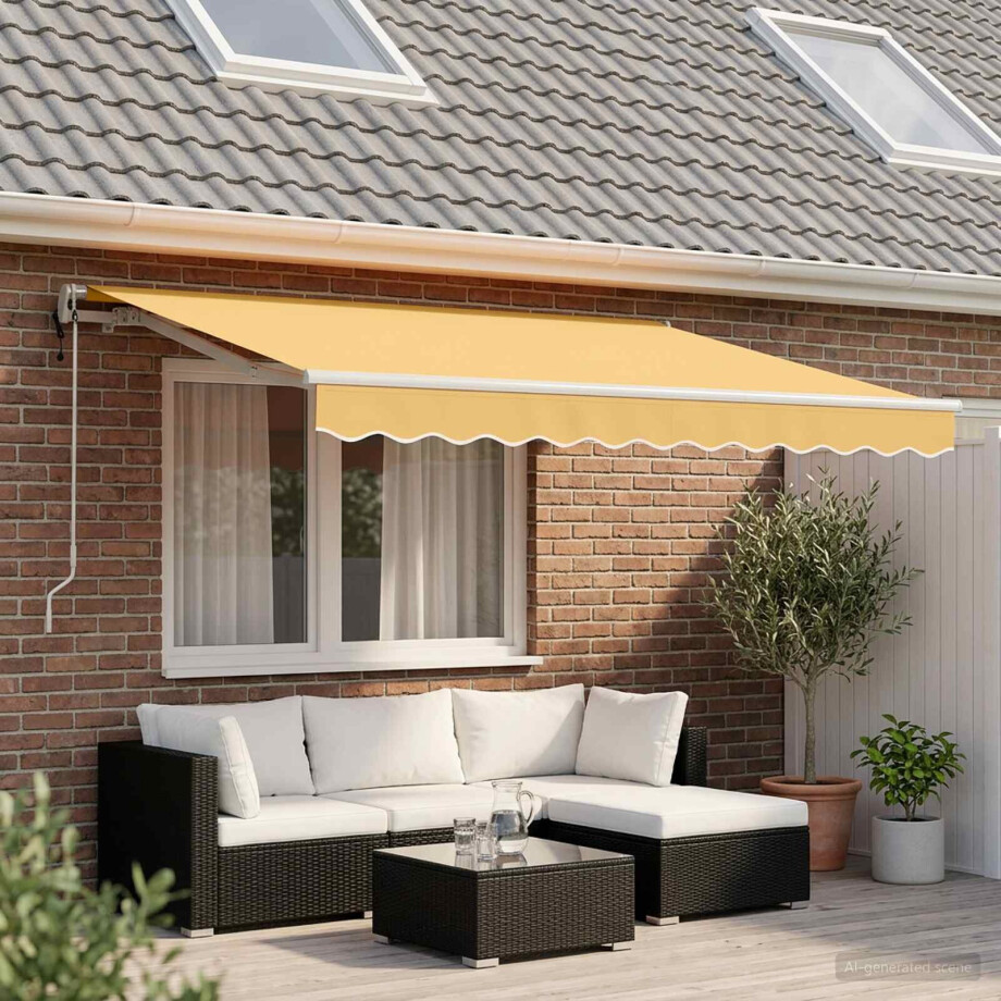 vidaXL Inklapbaar Zonnescherm Zand 4 x 2 m Stof afbeelding 1
