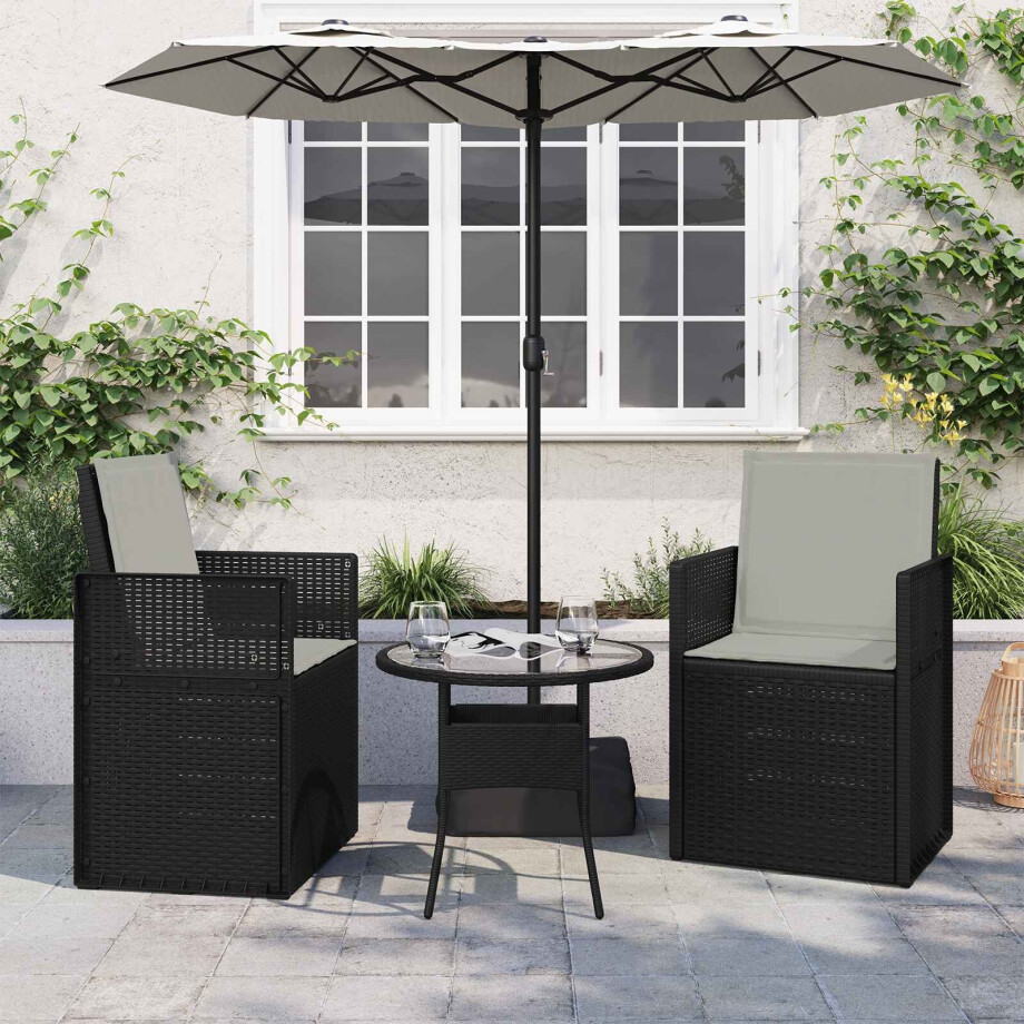 vidaXL Zit- en Rugkussens 2 pcs Lichtgrijs 47 x 45 x 2 cm Polyester afbeelding 1
