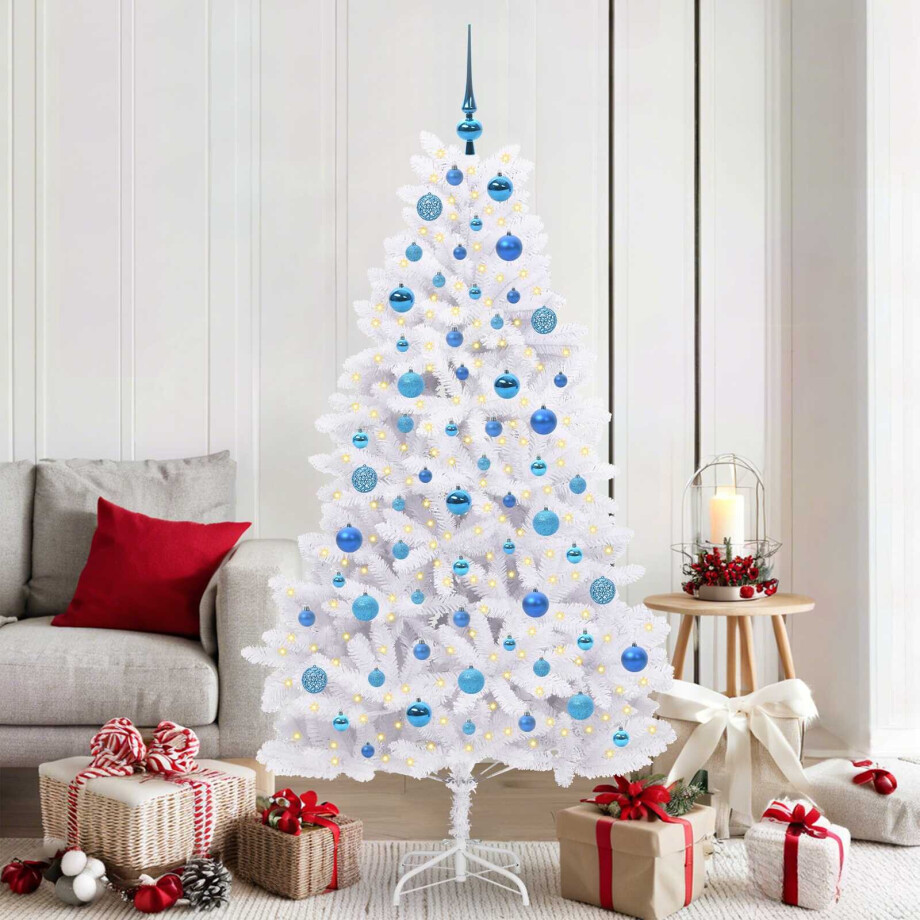 vidaXL Kunstmatige Inklapbare Kerstboom Wit 180 cm PVC en staal afbeelding 1
