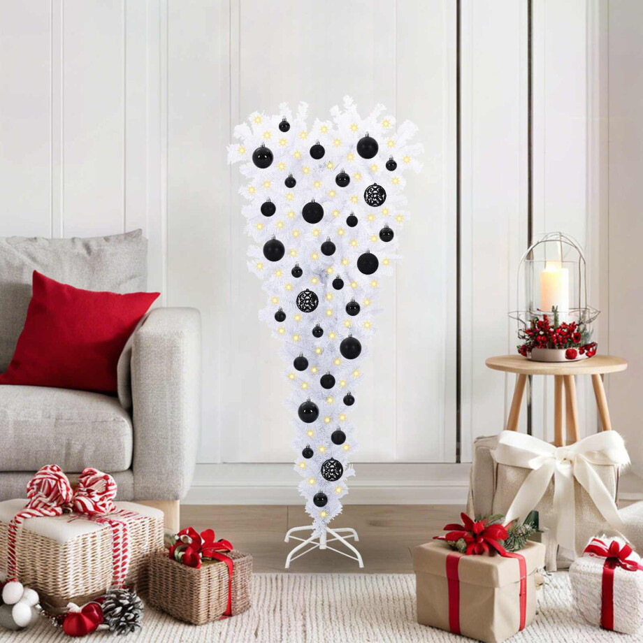 vidaXL Kunstkerstboom met 150 LED Wit 120 cm PVC en Staal vidaXL Kunstkerstboom met 150 LED Wit 120 cm PVC en Staal afbeelding 1
