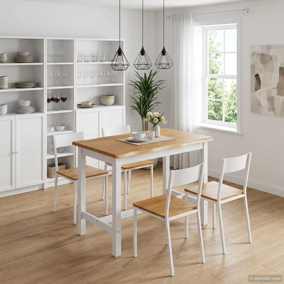 VidaXL Hoge bartafel EKAI Wit 112 x 70 x 91 cm Massief grenenhout VidaXL Hoge bartafel EKAI Wit 112 x 70 x 91 cm Massief grenenhout afbeelding 1