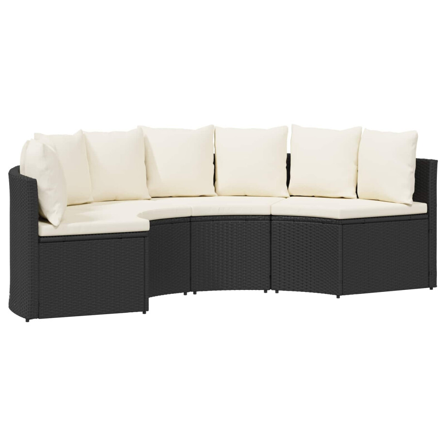 vidaXL Bankstel 2 pcs Zwart Massief Acacia Hout en Poly Rattan vidaXL Bankstel 2 pcs Zwart Massief Acacia Hout en Poly Rattan afbeelding 1