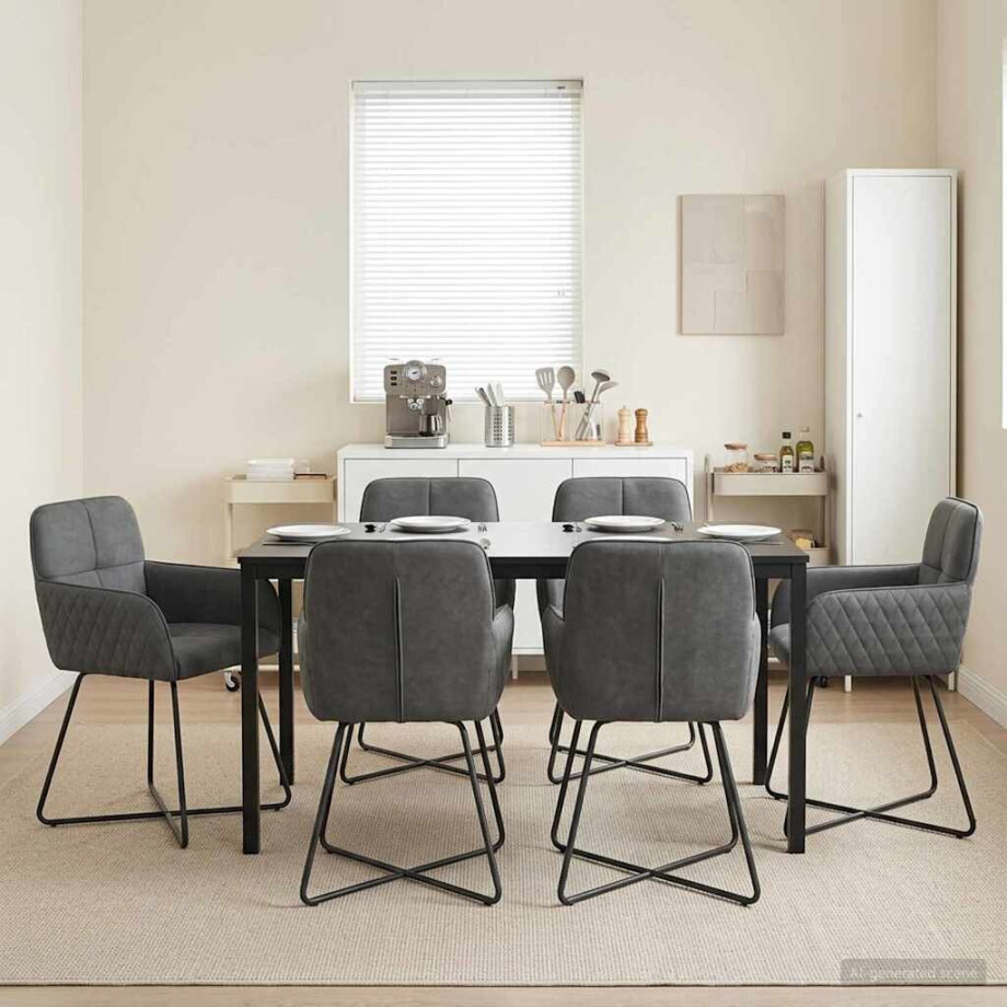 vidaXL Eettafelstoelen 6 pcs fluweel Donkergrijs 59 x 56,5 x 86 cm vidaXL Eettafelstoelen 6 pcs fluweel Donkergrijs 59 x 56,5 x 86 cm afbeelding 1