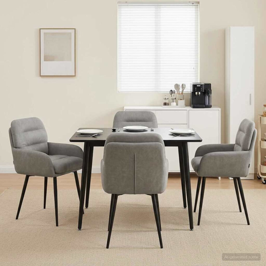 vidaXL Eettafelstoelen 4 pcs fluweel Lichtgrijs 59 x 59,5 x 90 cm vidaXL Eettafelstoelen 4 pcs fluweel Lichtgrijs 59 x 59,5 x 90 cm afbeelding 1